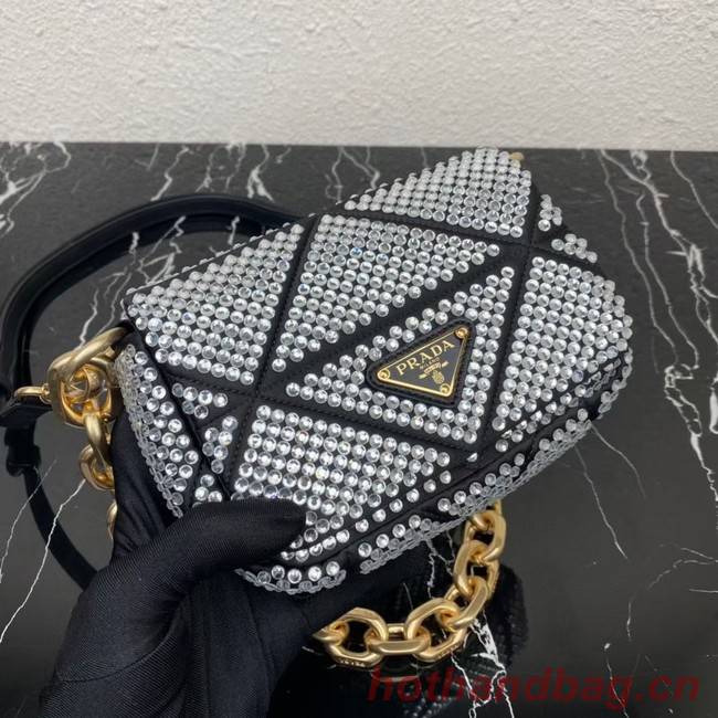 Prada Satin mini-bag with crystals 1BD329 black