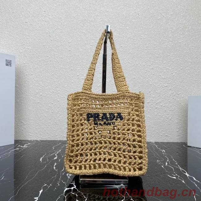 Prada small Crochet tote bag 1BG444 Caramel