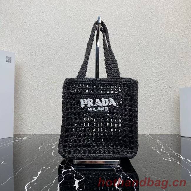 Prada small Crochet tote bag 1BG444 black