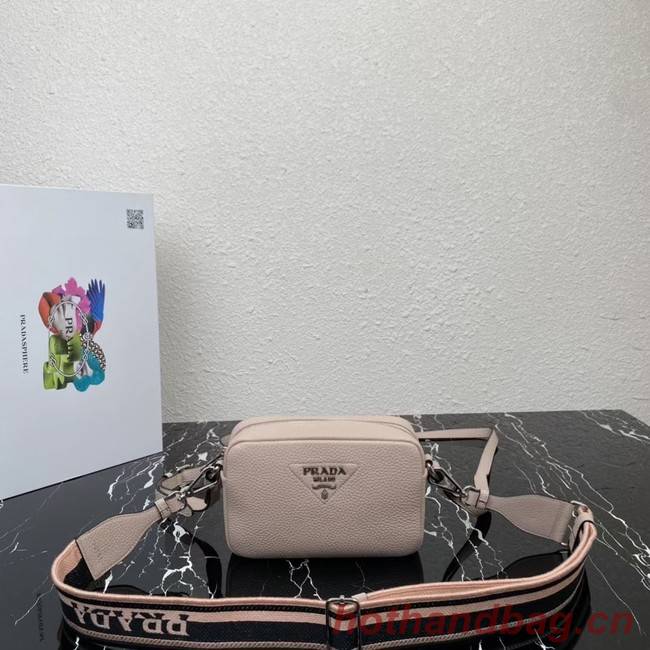 Prada Leather shoulder bag 1BH192 light gray