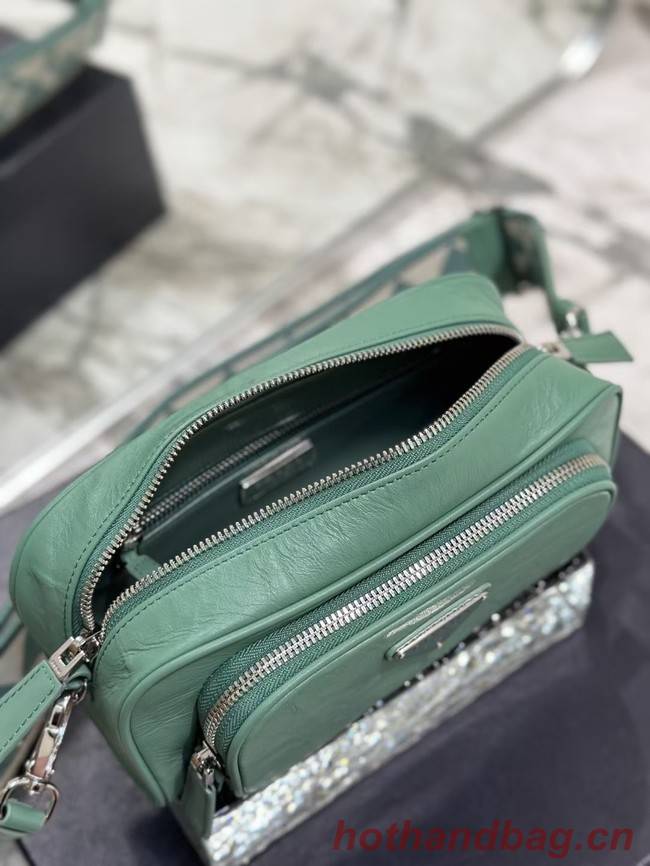 Prada Leather shoulder bag 1BH98 green