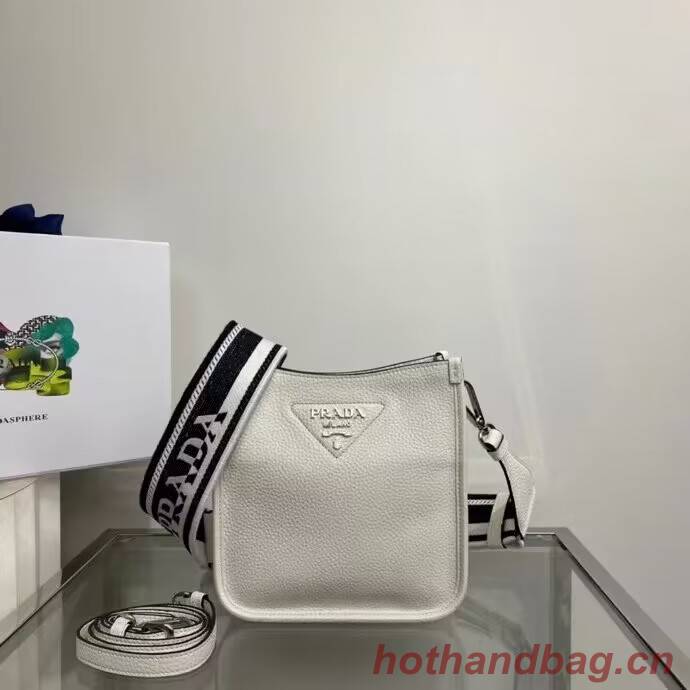 Prada Leather mini shoulder bag 1BH191 white