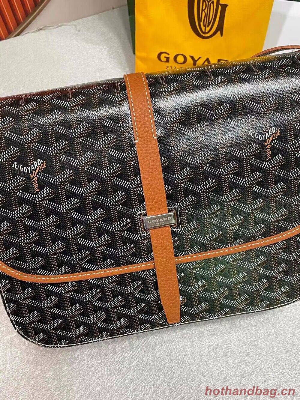 Goyard Calfskin Leather Delvedere MM Bag G36023 Brown