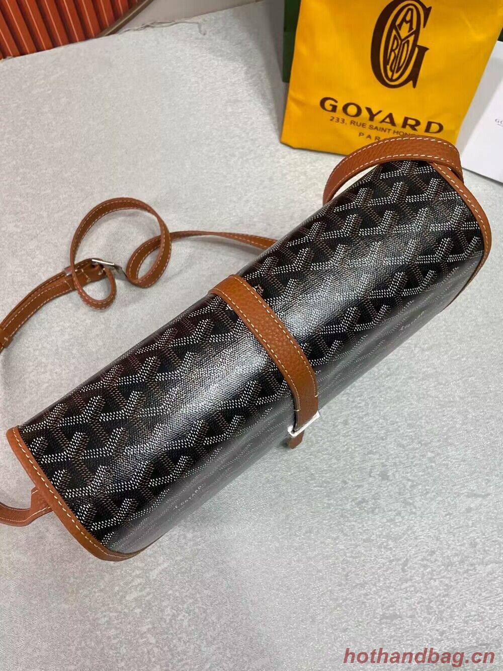 Goyard Calfskin Leather Delvedere MM Bag G36023 Brown