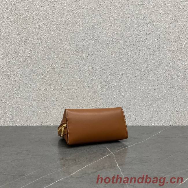 Celine CLUTCH WITH CHAIN IN TRIOMPHE LAMBSKIN 100382 TAN