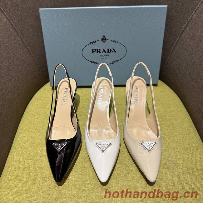 Prada Brushed leather slingback pumps 93512-3