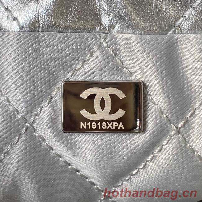 CHANEL 22 MINI HANDBAG AS3980 silver