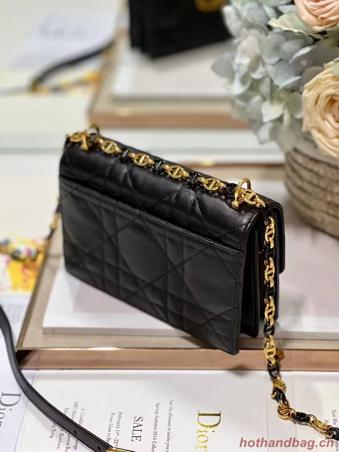 Dior MISS CARO MINI BAG Macrocannage Lambskin S5169UD BLACK