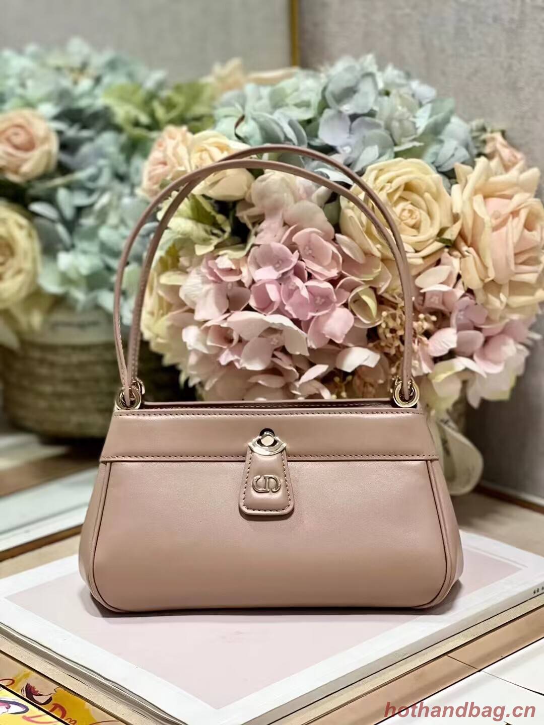 SMALL DIOR KEY BAG Box Calfskin M1844O pink