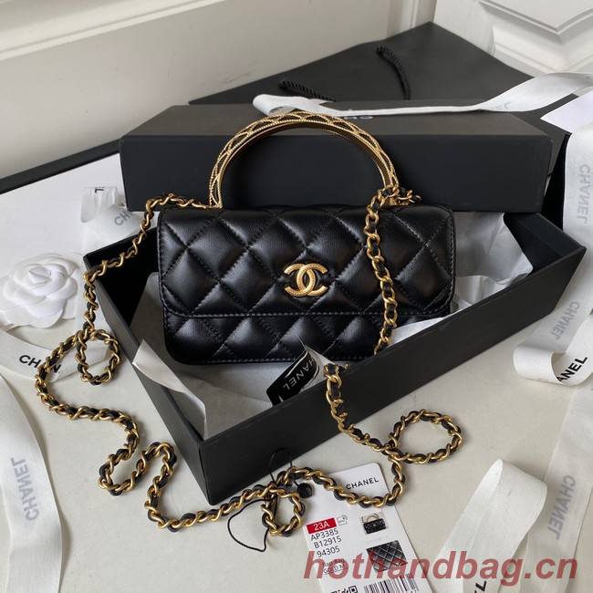 Chanel MINI FLAP BAG WITH TOP HANDLE AP3385 black