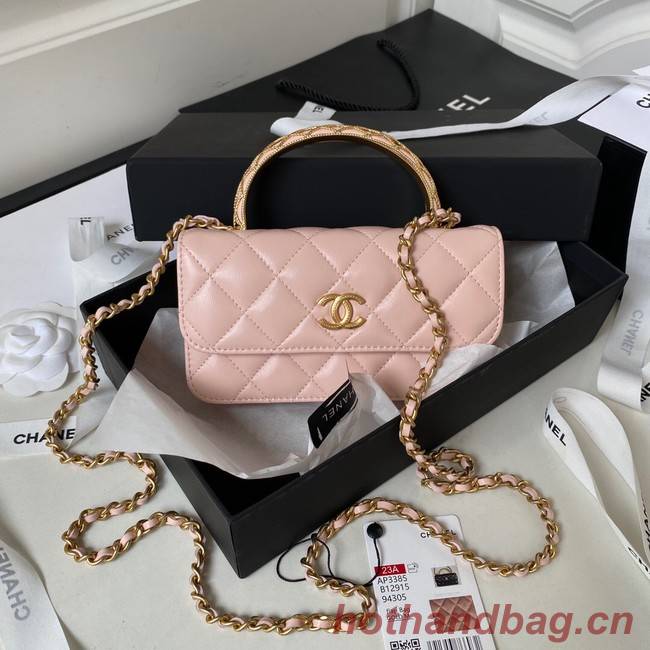 Chanel MINI FLAP BAG WITH TOP HANDLE AP3385 pink