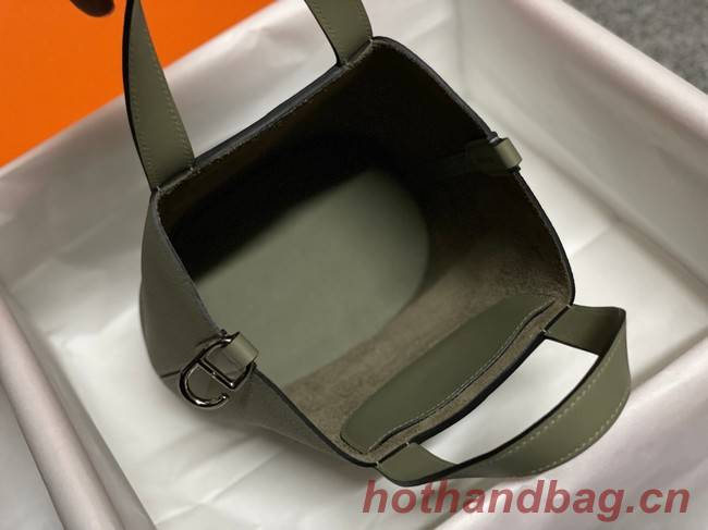 Hermes Original Togo Leather Bag H3602 blackish green