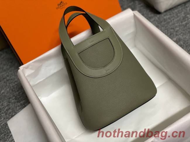 Hermes Original Togo Leather Bag H3602 blackish green