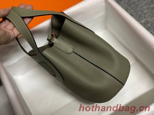 Hermes Original Togo Leather Bag H3602 blackish green