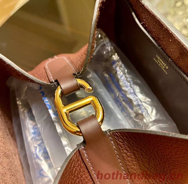 Hermes Original Togo Leather Bag H3602 wine