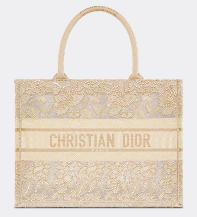 MEDIUM DIOR BOOK TOTE D-Lace Embroidery M1296ZE-4