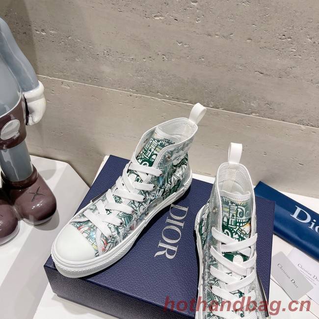 WALK N DIOR HIGH-TOP PLATFORM SNEAKER Dior Oblique Embroidered Cotton 93515-2