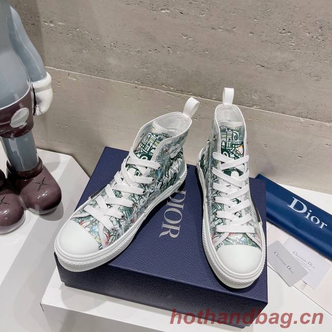 WALK N DIOR HIGH-TOP PLATFORM SNEAKER Dior Oblique Embroidered Cotton 93515-2