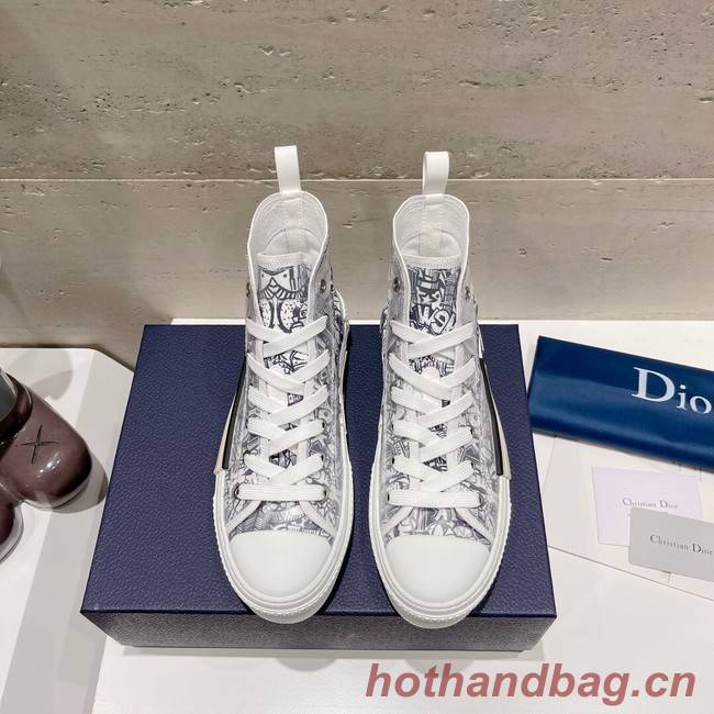 WALK N DIOR HIGH-TOP PLATFORM SNEAKER Dior Oblique Embroidered Cotton 93515-6