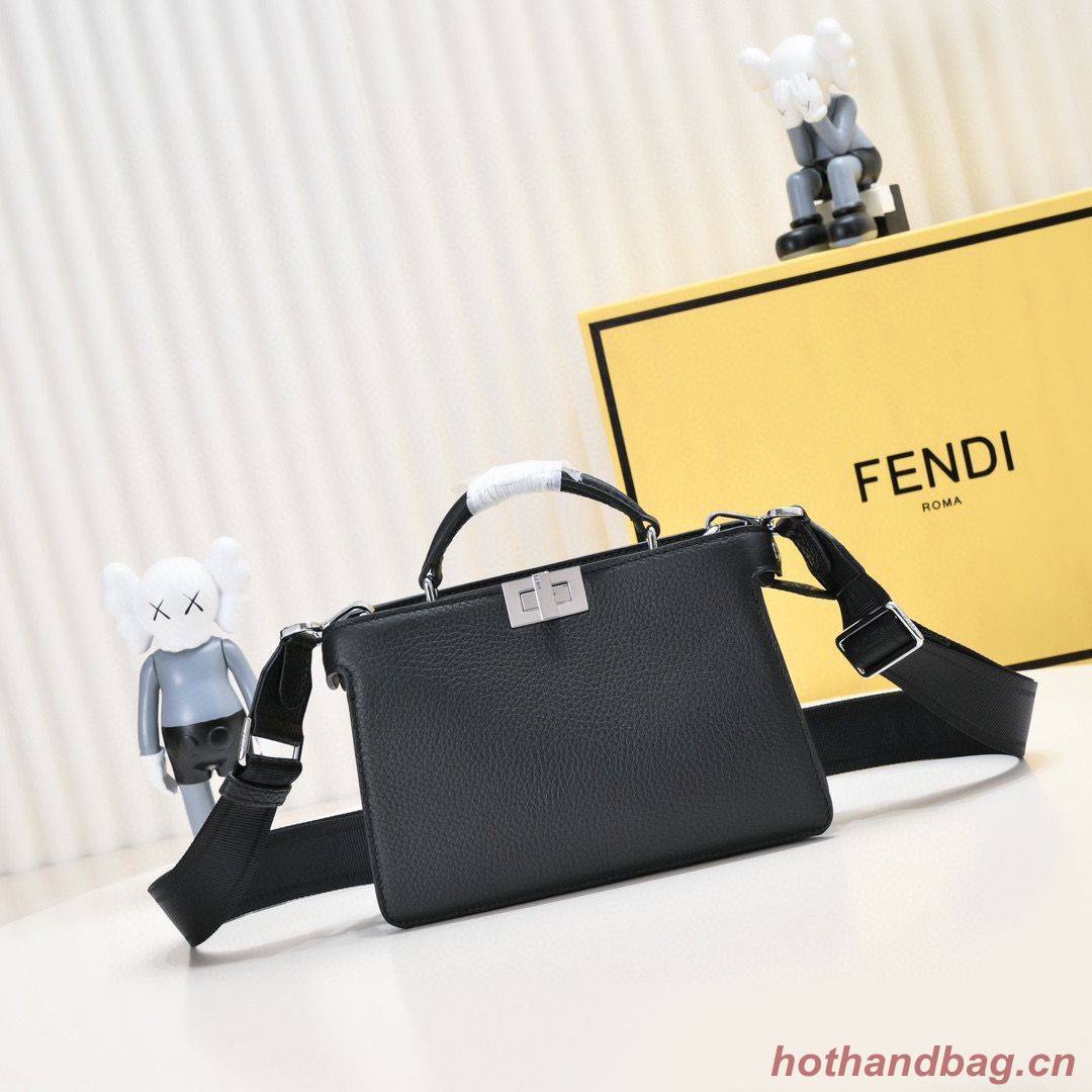 Fendi Peekaboo ISeeU XCross Small Original Leather Bag 2317 Black