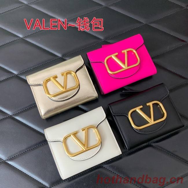 VALENTINO Calfskin Wallet 4138 silver