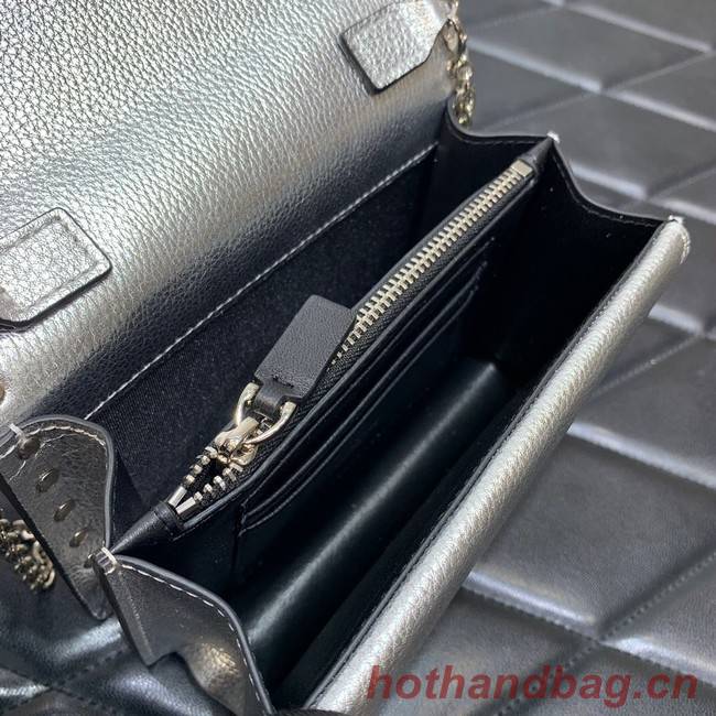 VALENTINO Garavani Rockstud Calfskin Clutch WP0P86R silver