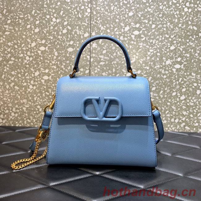 VALENTINO VSLING small Grain calf leather Shoulder bag WB0F53 blue