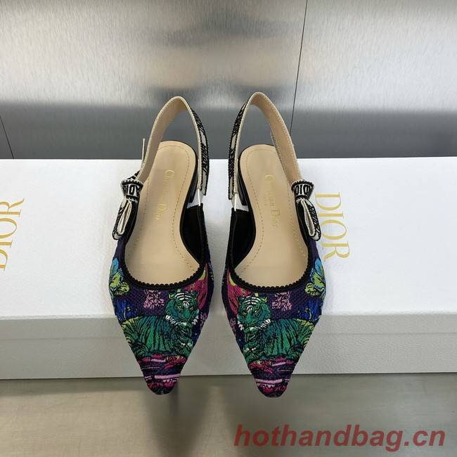 JADIOR SLINGBACK FLAT Embroidered Cotton 93532-1