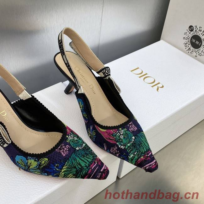 JADIOR SLINGBACK PUMP Embroidered Cotton 93531-1