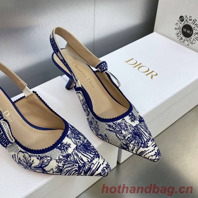 JADIOR SLINGBACK PUMP Embroidered Cotton 93531-2