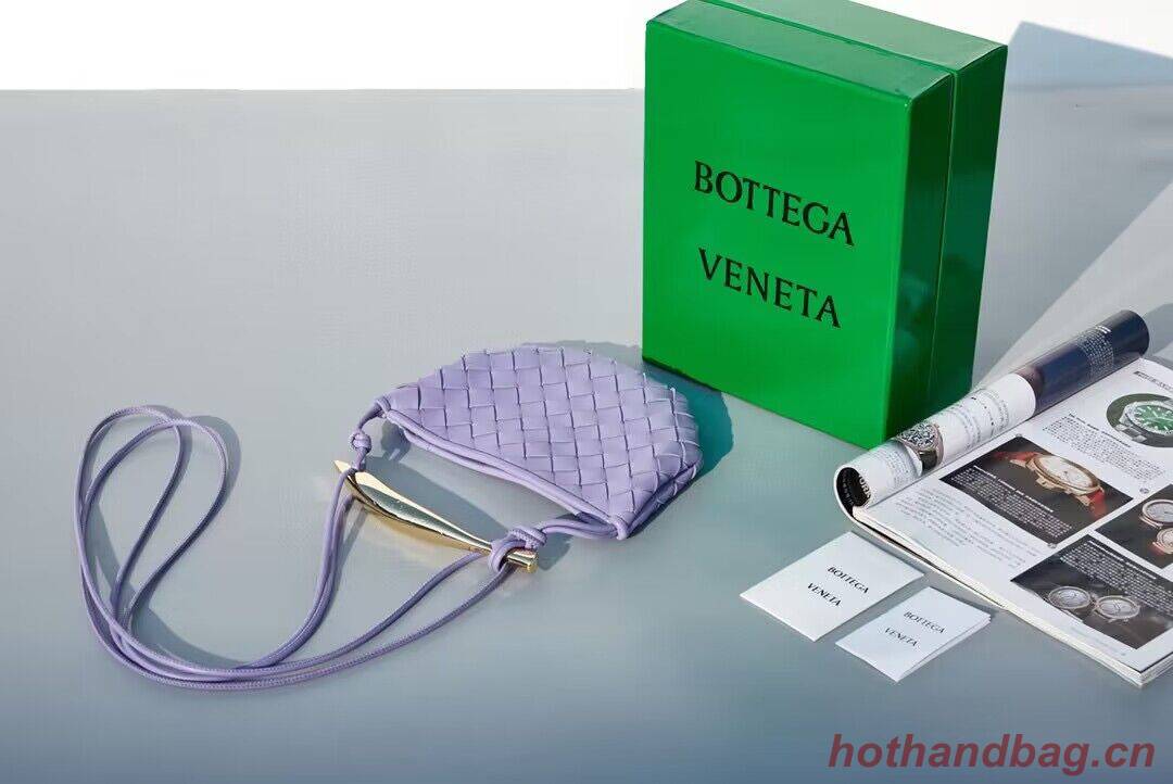 Bottega Veneta Sardine Intrecciato Gold Hardware Handle Bag 744267 Purple