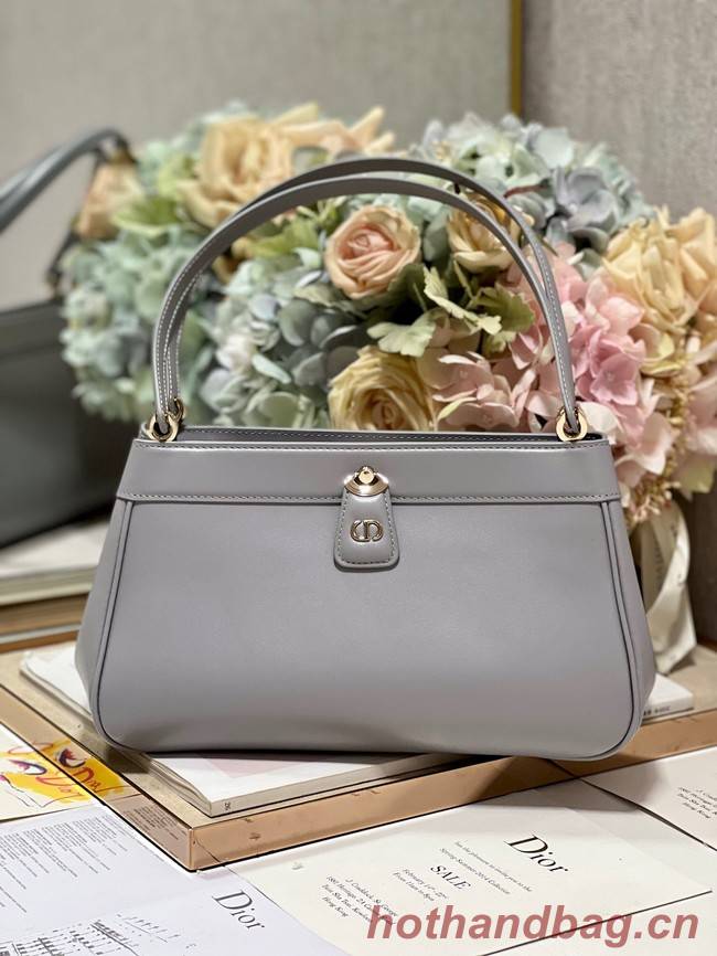 MEDIUM DIOR KEY BAG gray Box Calfskin M1843OBEQ