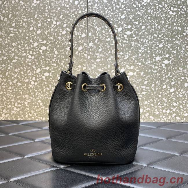 VALENTINO VLOGO SIGNATURE Lambskin nano Bucket Bag 0319  black