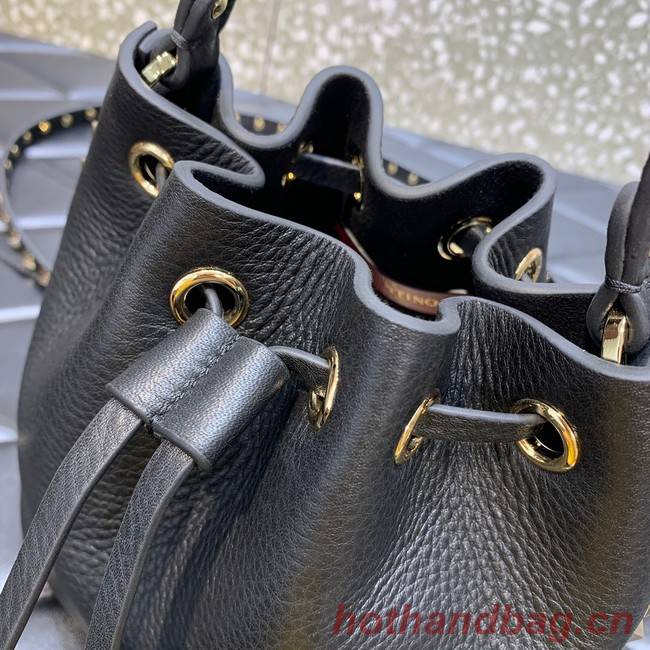 VALENTINO VLOGO SIGNATURE Lambskin nano Bucket Bag 0319  black