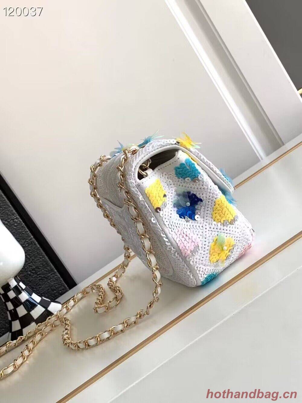 Chanel 23P Mini Shoulder Flowers Bag  AS11165 White