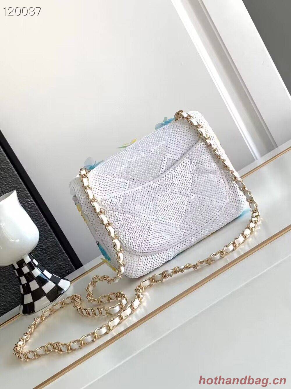 Chanel 23P Mini Shoulder Flowers Bag  AS11165 White