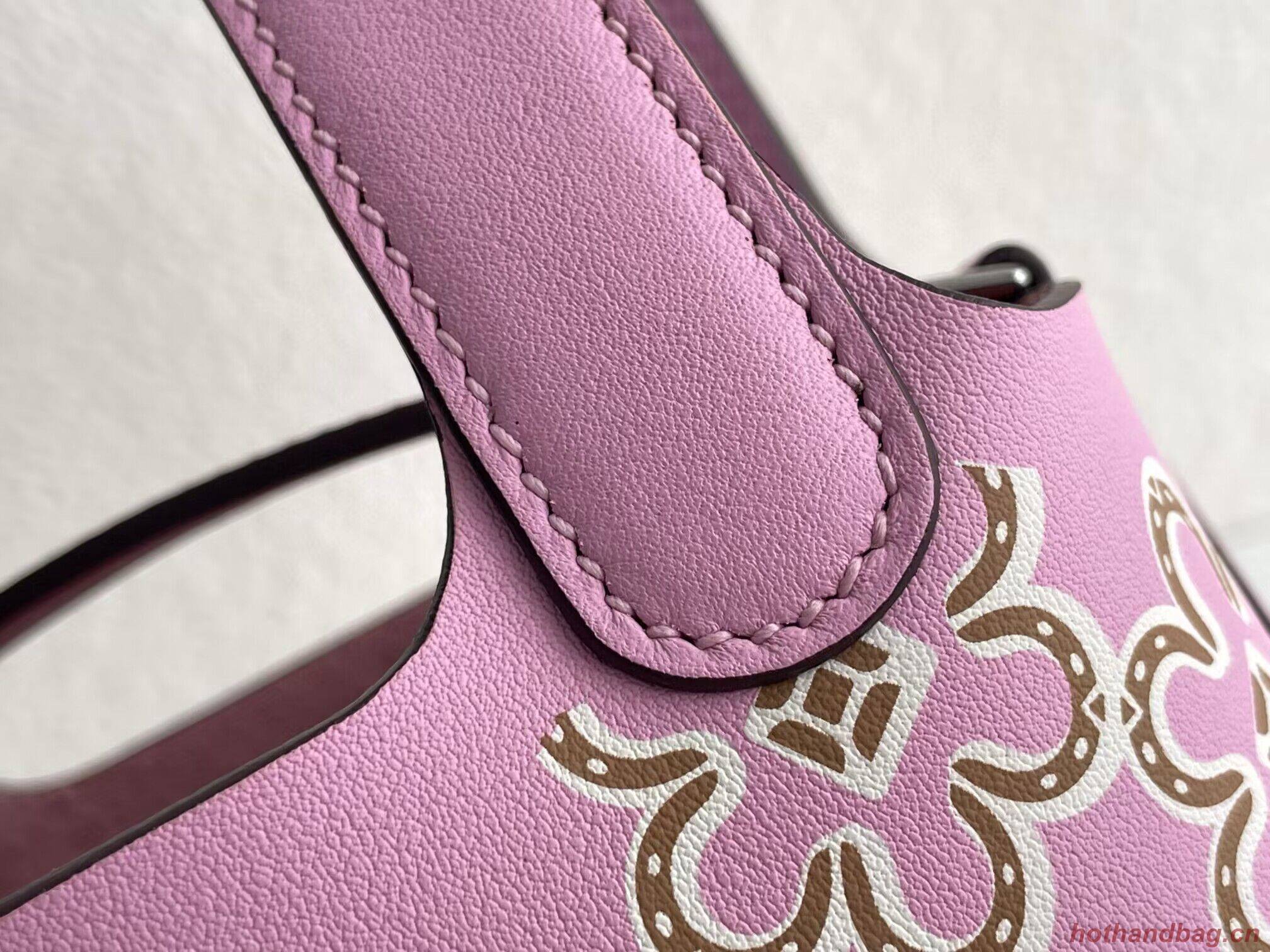 Hermes Mini Picotin 14 Lock Bags Original Swift Leather PL5302 Flower Pink