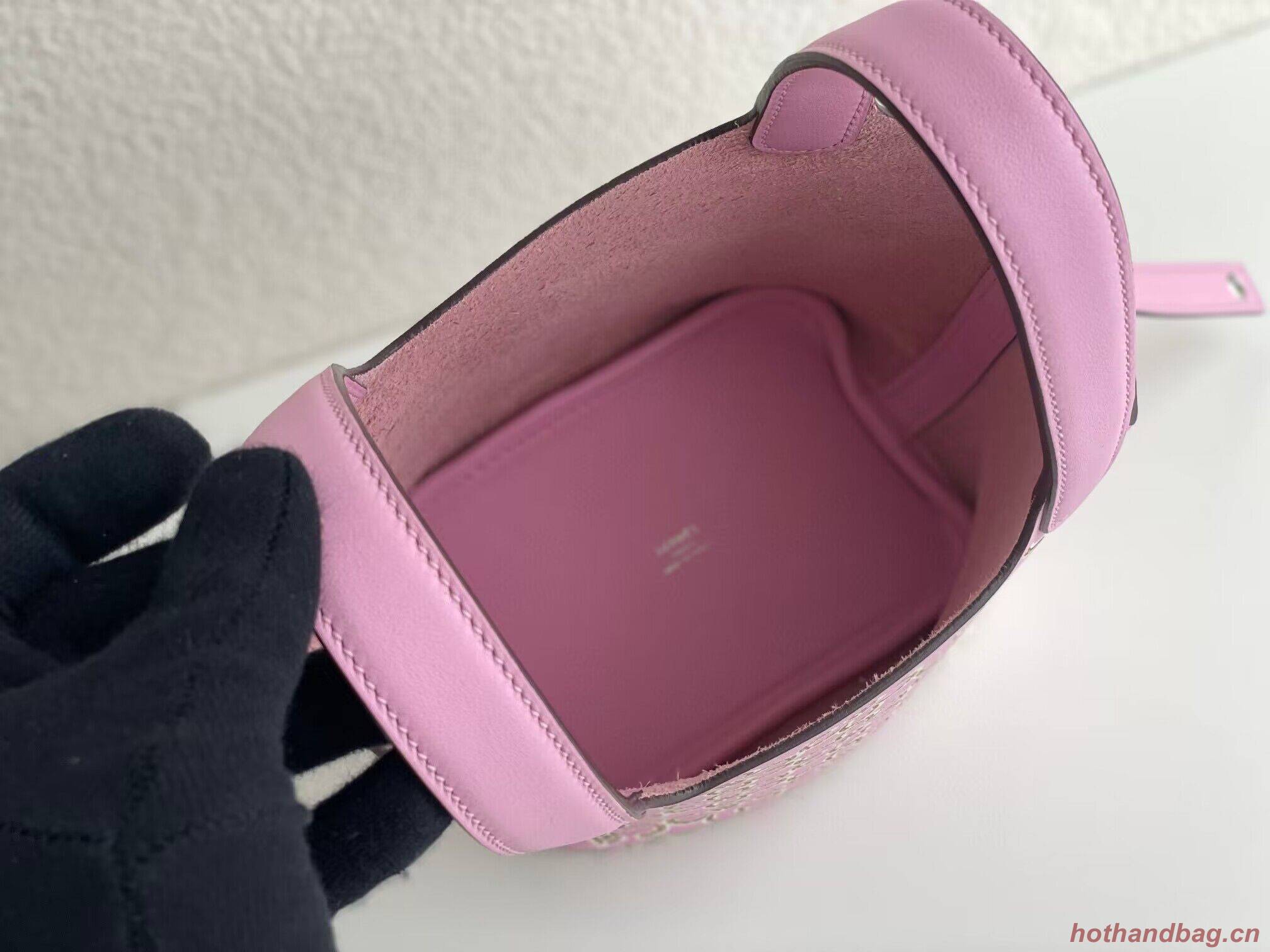 Hermes Mini Picotin 14 Lock Bags Original Swift Leather PL5302 Flower Pink