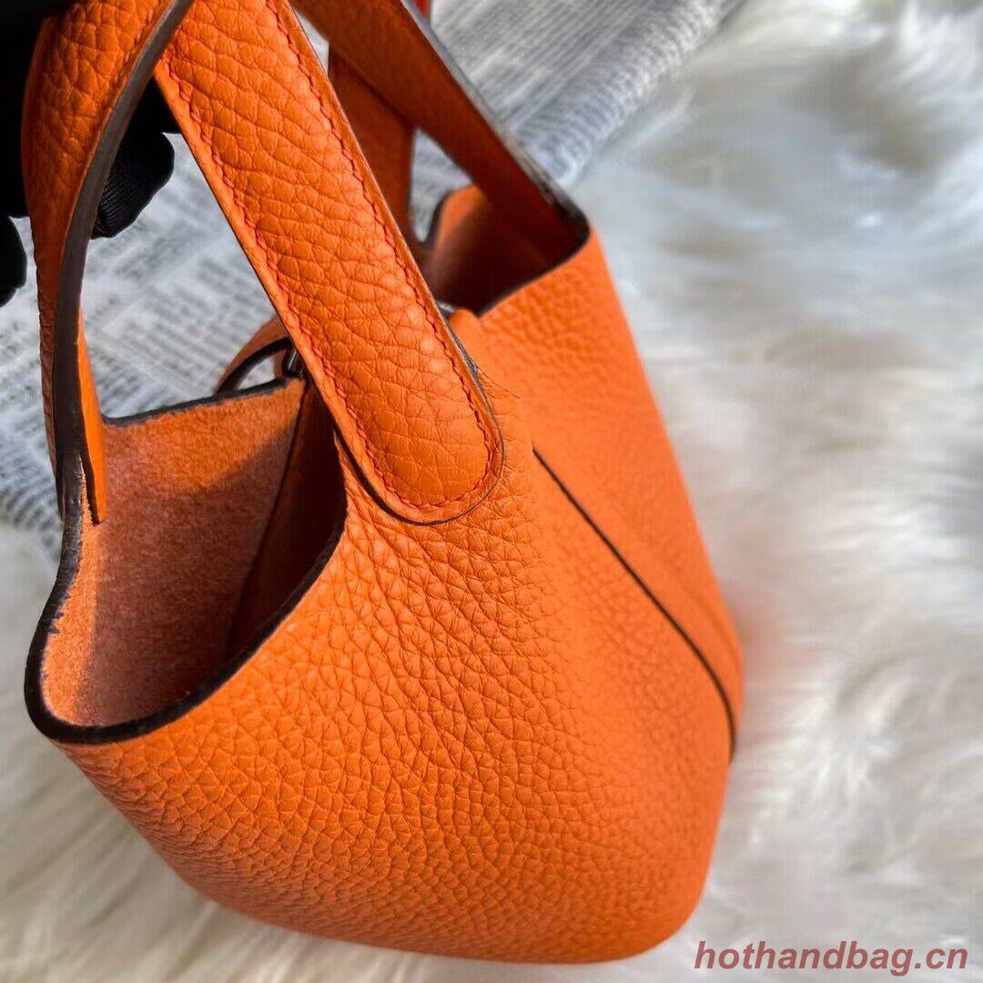 Hermes Mini Picotin 14 Lock Bags Original Togo Leather PL5302 Orange