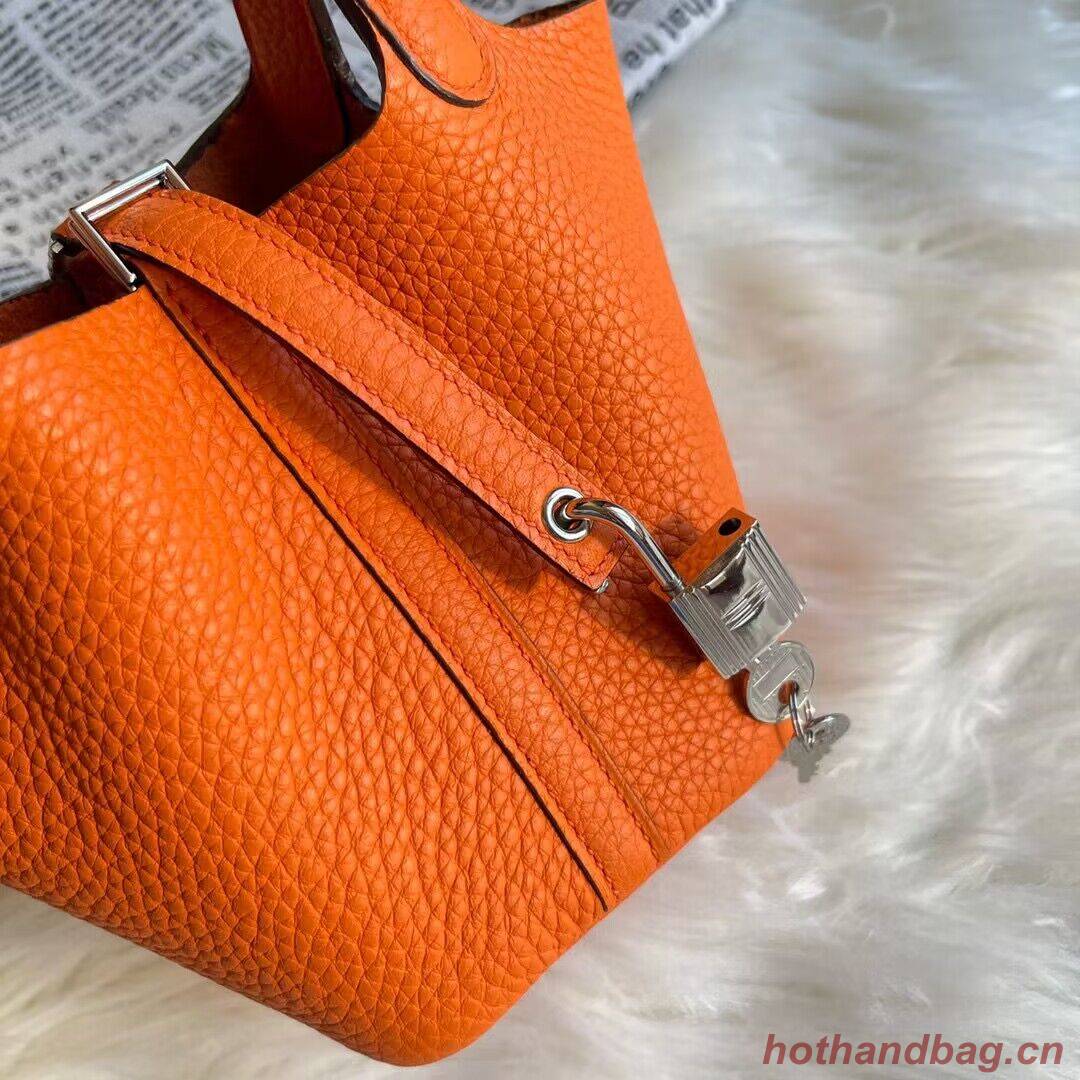 Hermes Mini Picotin 14 Lock Bags Original Togo Leather PL5302 Orange