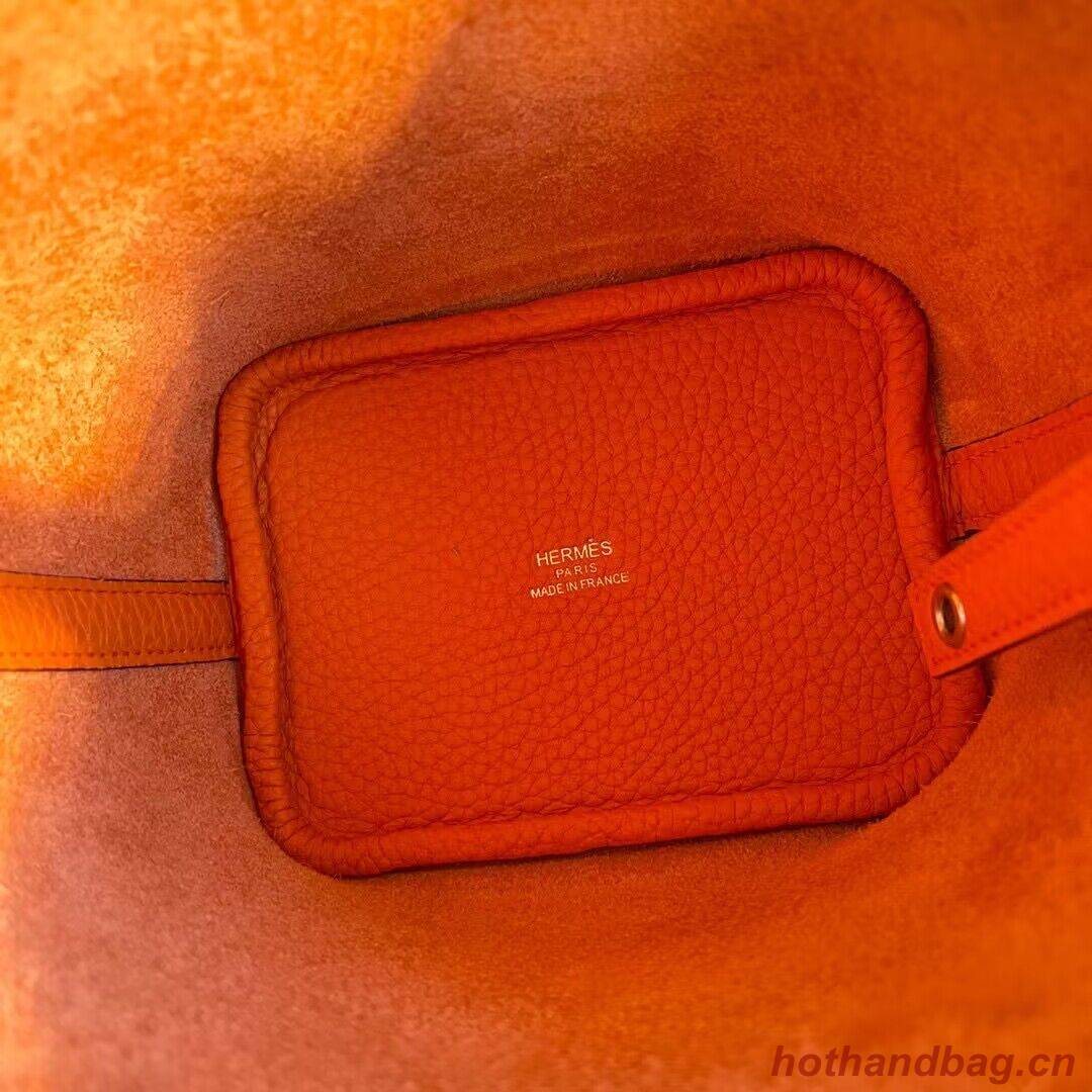 Hermes Mini Picotin 14 Lock Bags Original Togo Leather PL5302 Orange