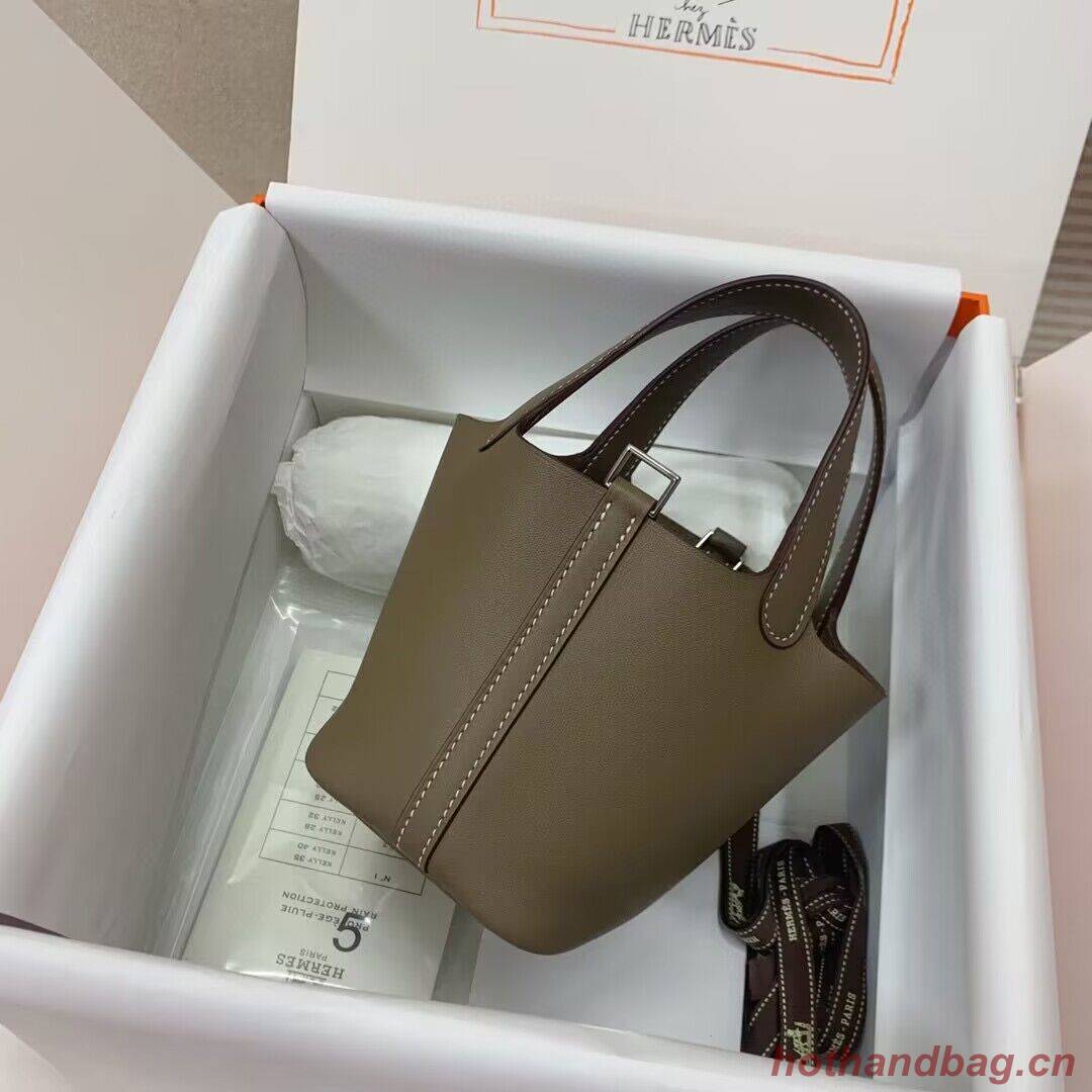 Hermes Mini Picotin Lock Bags Original Swift Leather PL5302 Gray