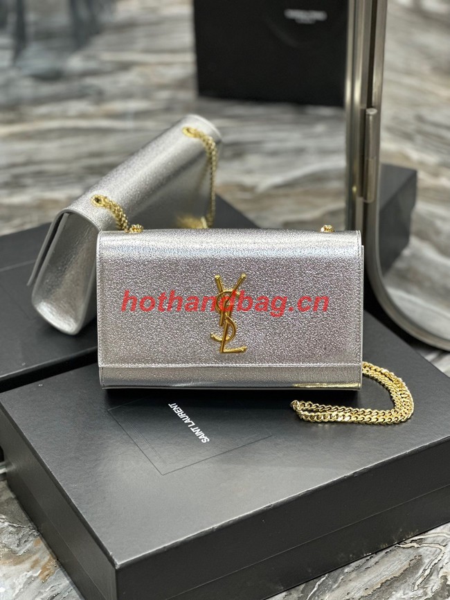 SAINT LAURENT KATE CHAIN WALLET 742833 Silver