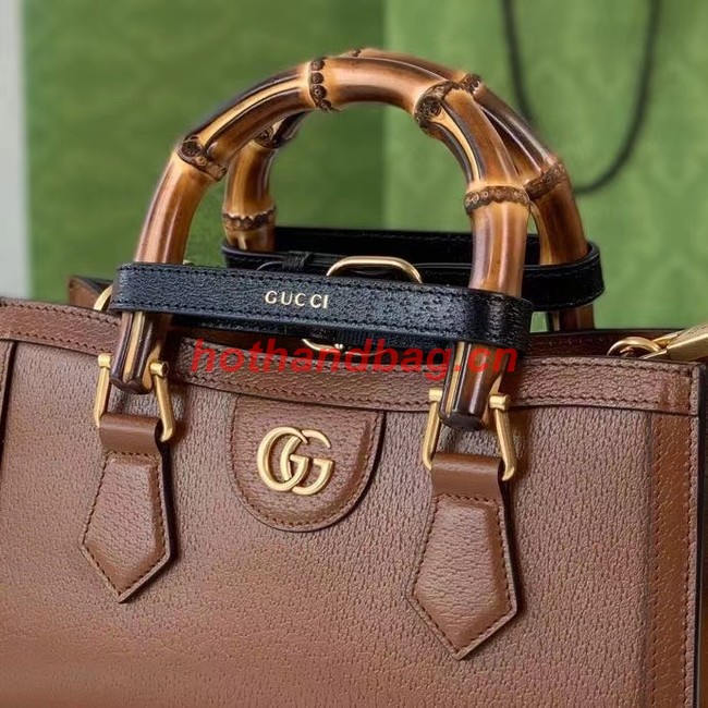 GUCCI DIANA SMALL SHOULDER BAG 735153 Brown