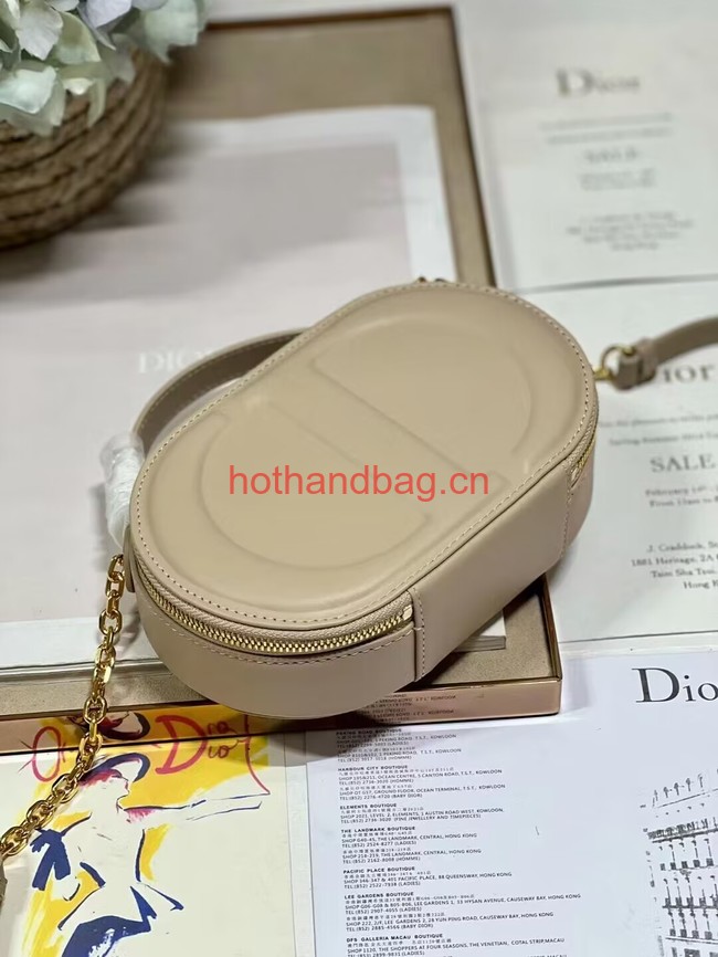 CD SIGNATURE OVAL CAMERA BAG Caramel Beige Calfskin with Embossed CD Signature S2201UMFV