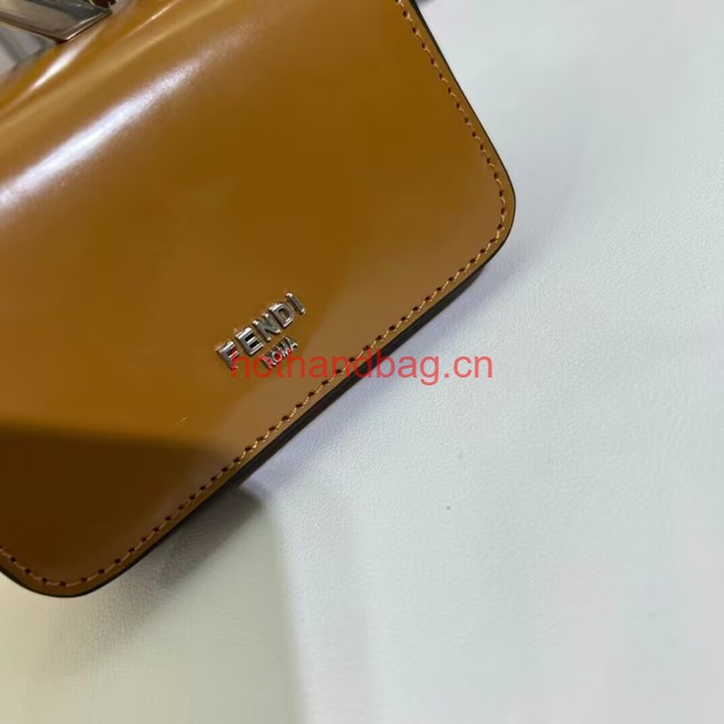 Fendi mini smooth leather bag F1089 brown