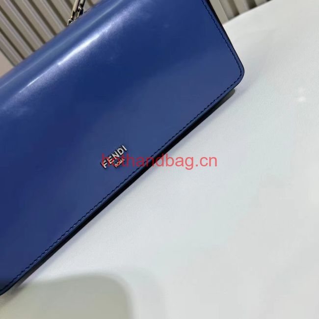 Fendi small smooth leather bag F1090 blue