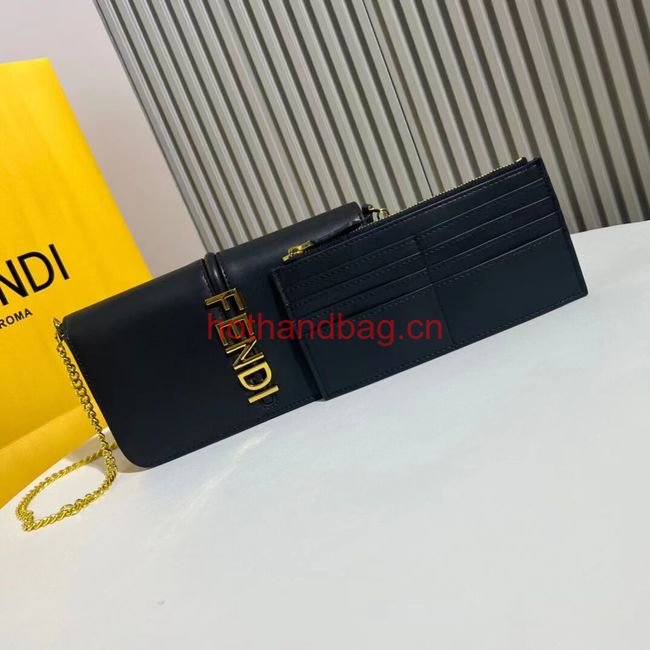 Fendi small smooth leather bag F1225 black