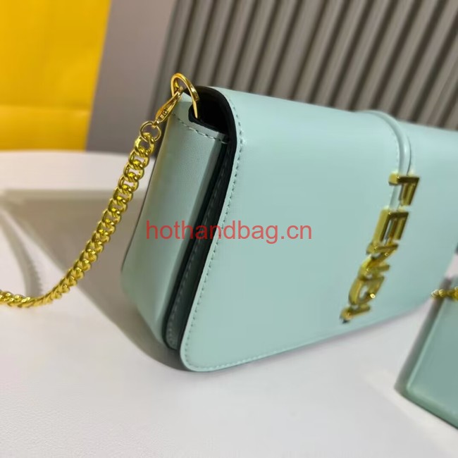 Fendi small smooth leather bag F1225 sky blue