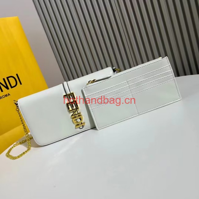 Fendi small smooth leather bag F1225 white